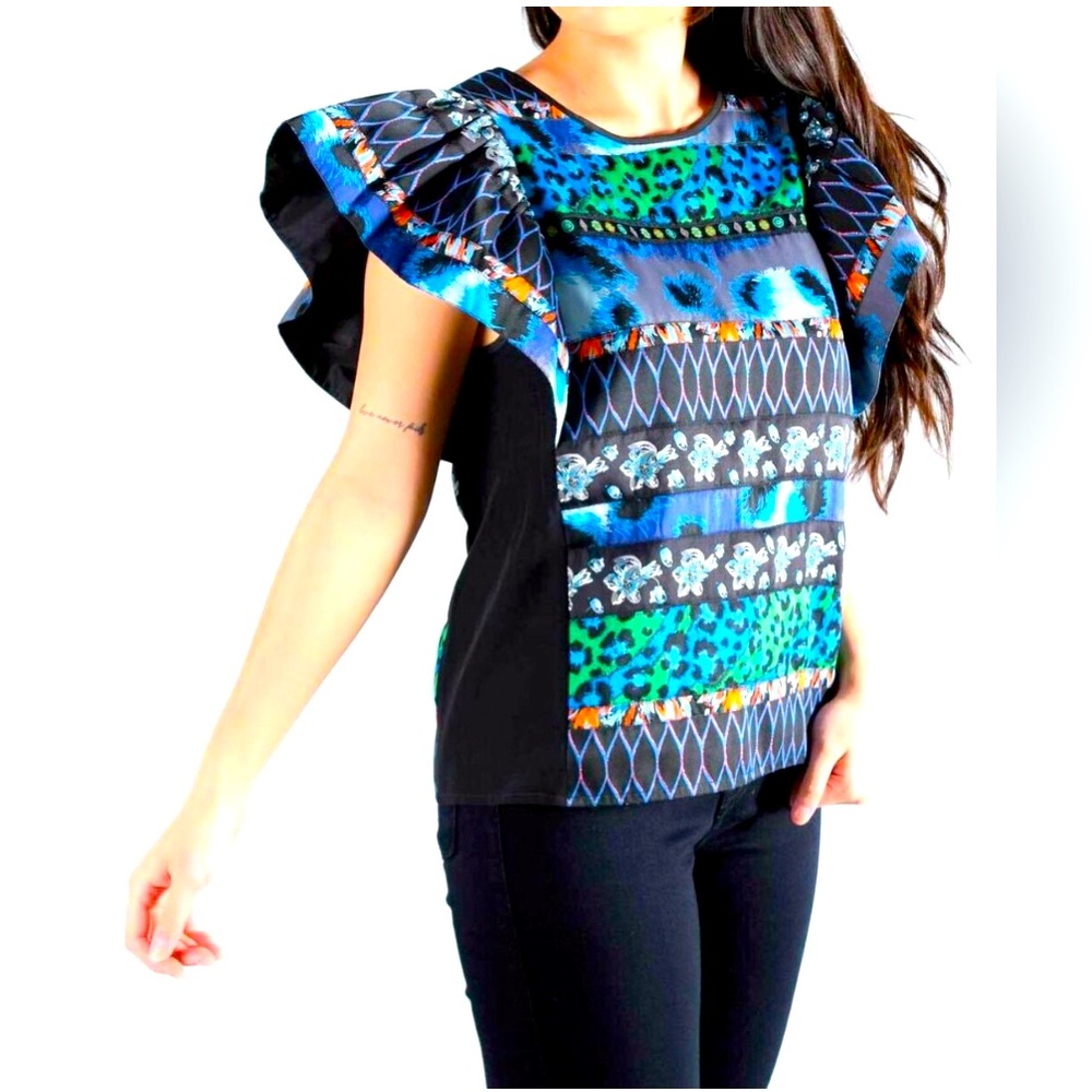 Kenzo H&M Collaborated Flutter Sleeve Blouse - image 1